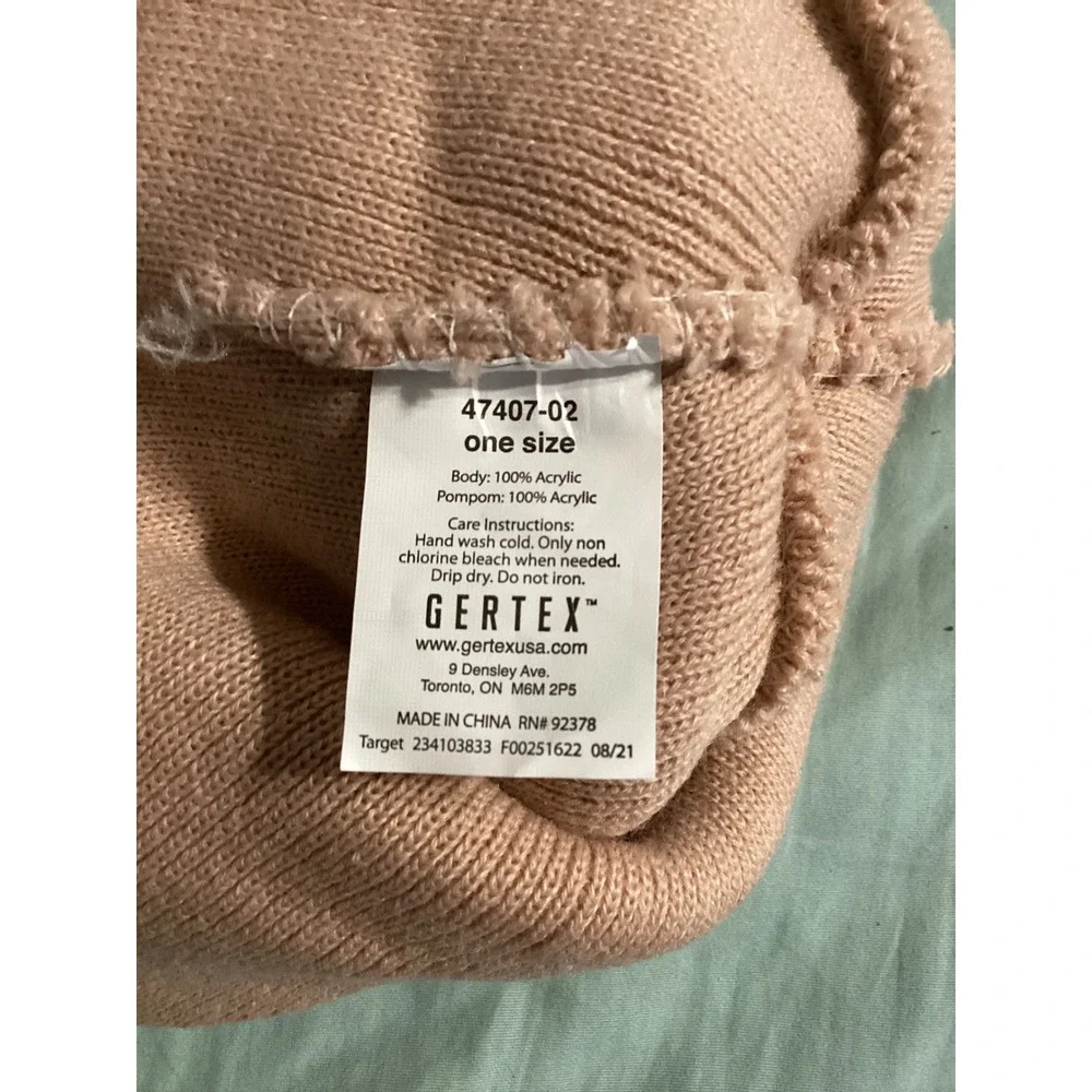 Gertex Peach Pink Knit Beanie Multi Color Pom Pom‎ Winter Hat One Size